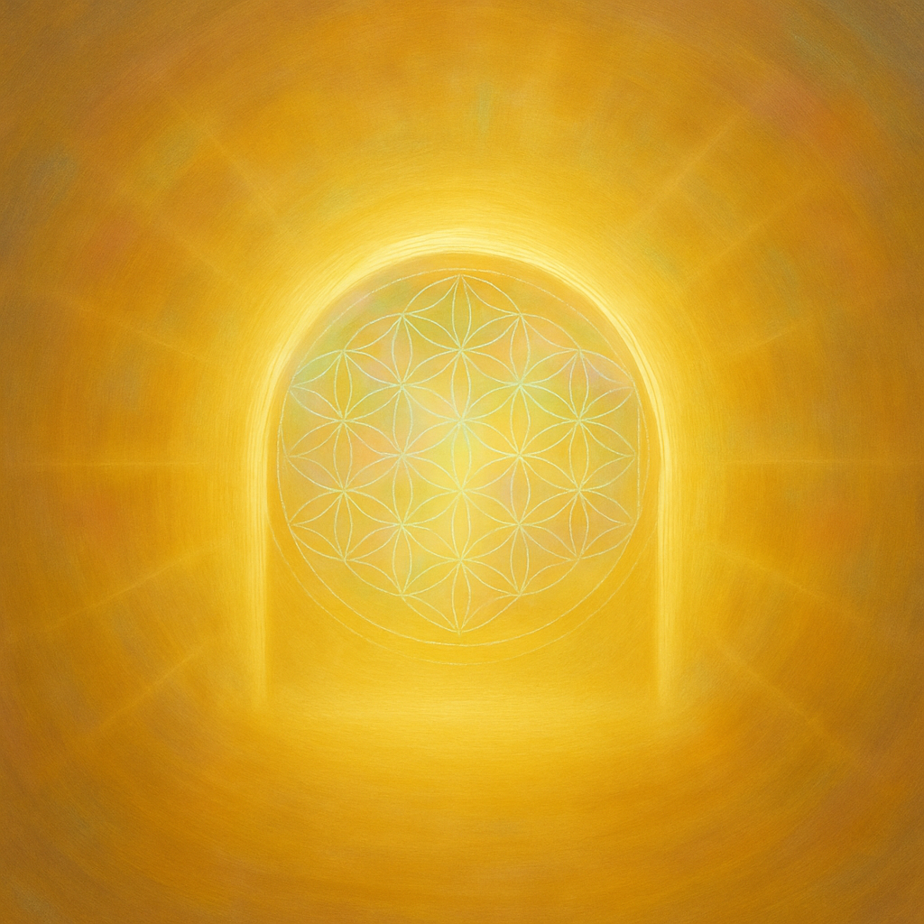 Power Coherent Portal with Iridescent Flower of Life 