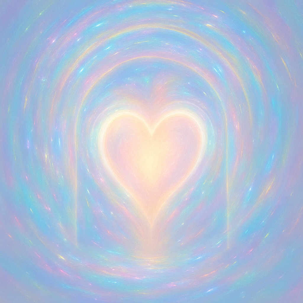 A soft, glowing heart-centered portal of light symbolizing intuition, inner knowing, and the body’s quiet yes that arises before thought.